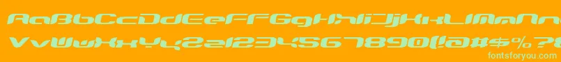 Teknro-Schriftart – Grüne Schriften auf orangefarbenem Hintergrund