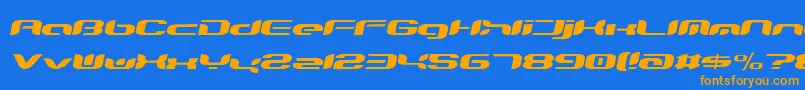 Fonte Teknro – fontes laranjas em um fundo azul