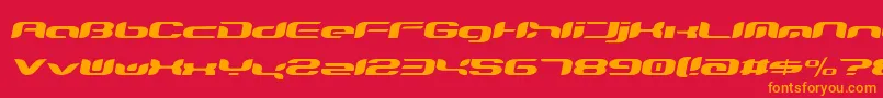 Teknro Font – Orange Fonts on Red Background