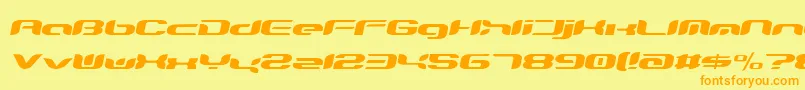 Teknro-Schriftart – Orangefarbene Schriften auf gelbem Hintergrund