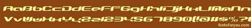 Teknro-Schriftart – Gelbe Schriften auf braunem Hintergrund