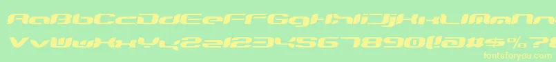 フォントTeknro – 黄色の文字が緑の背景にあります