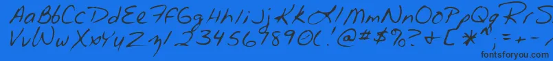 Шрифт MeloraRegular – чёрные шрифты на синем фоне