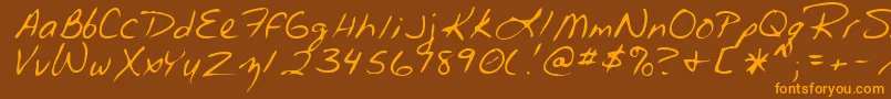 MeloraRegular Font – Orange Fonts on Brown Background