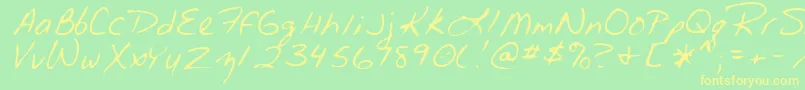 MeloraRegular Font – Yellow Fonts on Green Background