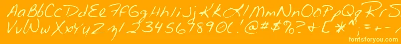 MeloraRegular Font – Yellow Fonts on Orange Background