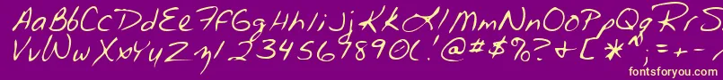 MeloraRegular Font – Yellow Fonts on Purple Background