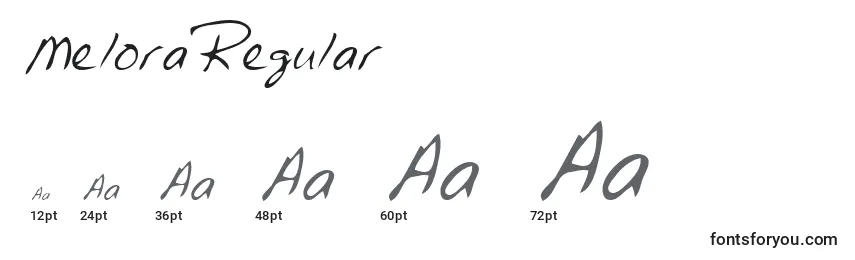 Размеры шрифта MeloraRegular