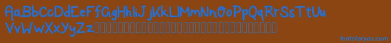 RockSalmon Font – Blue Fonts on Brown Background