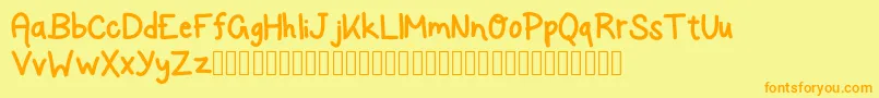 RockSalmon-fontti – oranssit fontit keltaisella taustalla