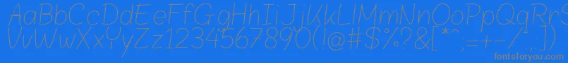 BloklettersPotlood Font – Gray Fonts on Blue Background