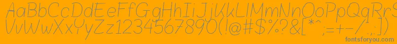 BloklettersPotlood-Schriftart – Graue Schriften auf orangefarbenem Hintergrund