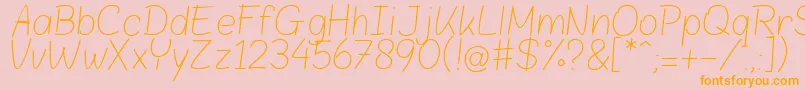 BloklettersPotlood Font – Orange Fonts on Pink Background