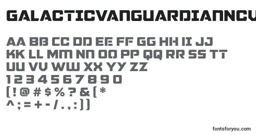 Schriftart GalacticVanguardianNcv – Alphabet, Zahlen, spezielle Symbole
