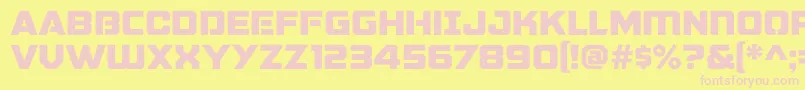 GalacticVanguardianNcv-Schriftart – Rosa Schriften auf gelbem Hintergrund