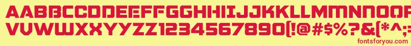 GalacticVanguardianNcv Font – Red Fonts on Yellow Background