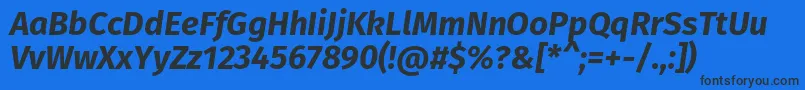 FirasansBolditalic Font – Black Fonts on Blue Background