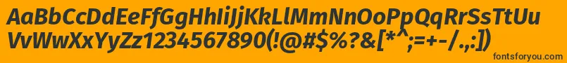 Шрифт FirasansBolditalic – чёрные шрифты на оранжевом фоне