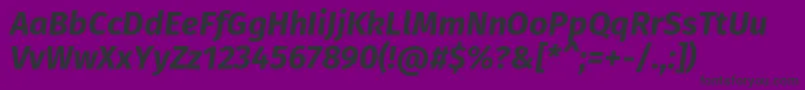 FirasansBolditalic-fontti – mustat fontit violetilla taustalla