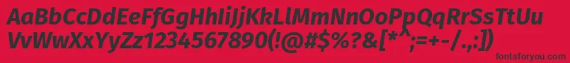 フォントFirasansBolditalic – 赤い背景に黒い文字