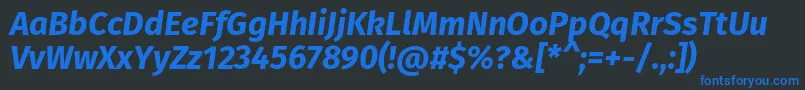 FirasansBolditalic Font – Blue Fonts on Black Background
