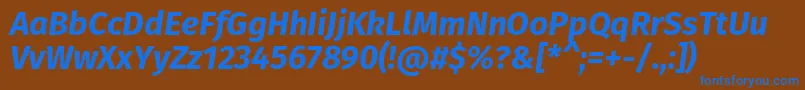 FirasansBolditalic-fontti – siniset fontit ruskealla taustalla
