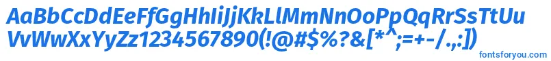 FirasansBolditalic-fontti – siniset fontit valkoisella taustalla