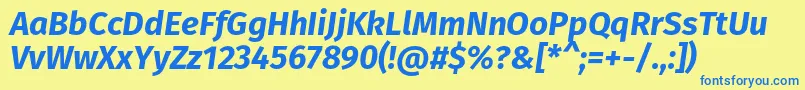 FirasansBolditalic Font – Blue Fonts on Yellow Background