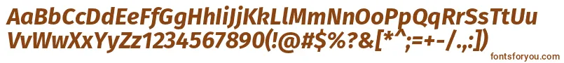Шрифт FirasansBolditalic – коричневые шрифты на белом фоне