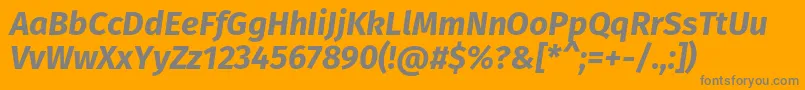 FirasansBolditalic-fontti – harmaat kirjasimet oranssilla taustalla