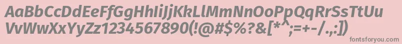 FirasansBolditalic-fontti – harmaat kirjasimet vaaleanpunaisella taustalla