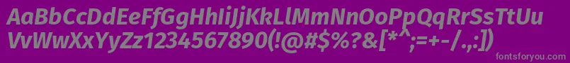 フォントFirasansBolditalic – 紫の背景に灰色の文字