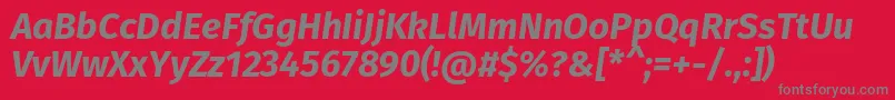 Шрифт FirasansBolditalic – серые шрифты на красном фоне