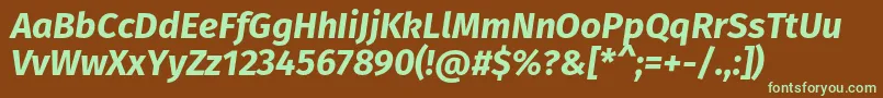 FirasansBolditalic Font – Green Fonts on Brown Background