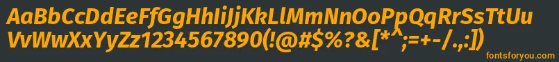 FirasansBolditalic Font – Orange Fonts on Black Background
