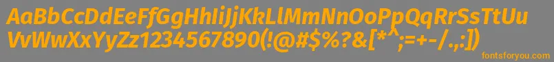 FirasansBolditalic Font – Orange Fonts on Gray Background