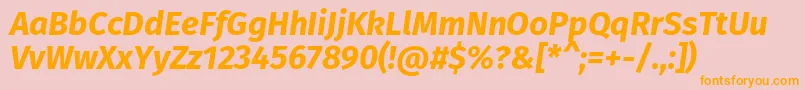 FirasansBolditalic Font – Orange Fonts on Pink Background