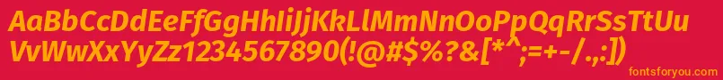 FirasansBolditalic Font – Orange Fonts on Red Background