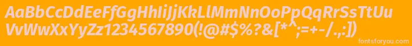 FirasansBolditalic-fontti – vaaleanpunaiset fontit oranssilla taustalla