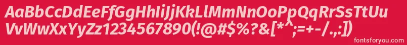 FirasansBolditalic-fontti – vaaleanpunaiset fontit punaisella taustalla