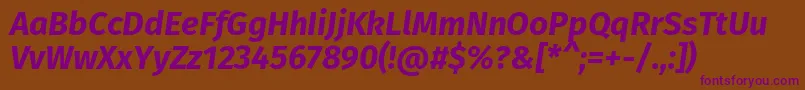 FirasansBolditalic Font – Purple Fonts on Brown Background