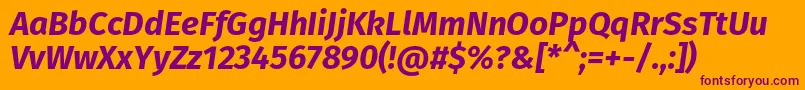 Шрифт FirasansBolditalic – фиолетовые шрифты на оранжевом фоне