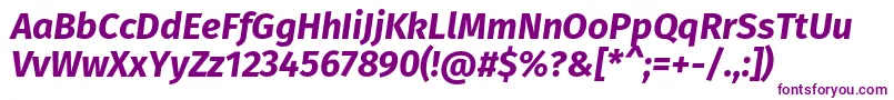 FirasansBolditalic-fontti – violetit fontit valkoisella taustalla