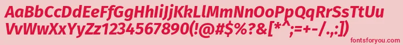 FirasansBolditalic Font – Red Fonts on Pink Background