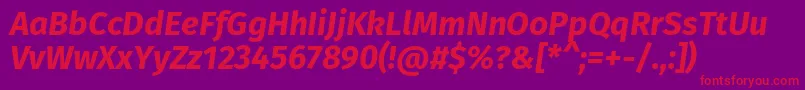 フォントFirasansBolditalic – 紫の背景に赤い文字