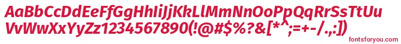 FirasansBolditalic-fontti – punaiset fontit valkoisella taustalla