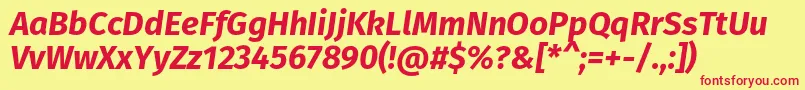 FirasansBolditalic Font – Red Fonts on Yellow Background
