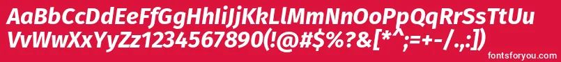 Шрифт FirasansBolditalic – белые шрифты на красном фоне