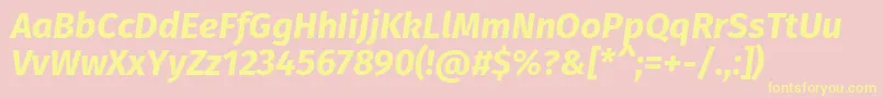 FirasansBolditalic Font – Yellow Fonts on Pink Background