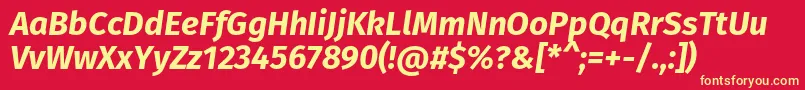 FirasansBolditalic-fontti – keltaiset fontit punaisella taustalla